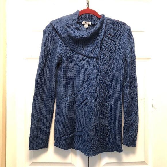 DKNY Oversized Decorative Cable Knit Sweater - Picture 1 of 8